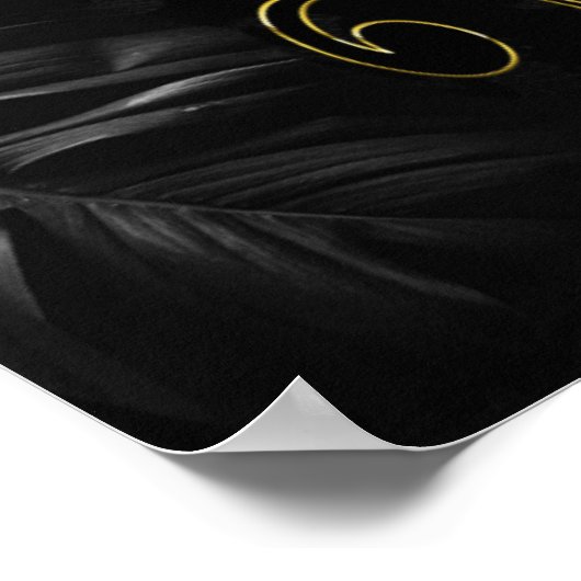 Witte marmeren poster met zwarte abstracte gastboe (Hoek)