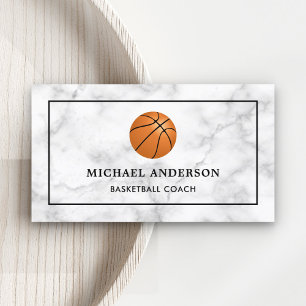 Witte Marmeren Sporten Professioneel Basketbal Coa Visitekaartje