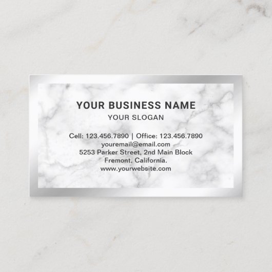 Witte Marmeren Staal Lassen Fabricator Welder Visitekaartje (Achterkant)