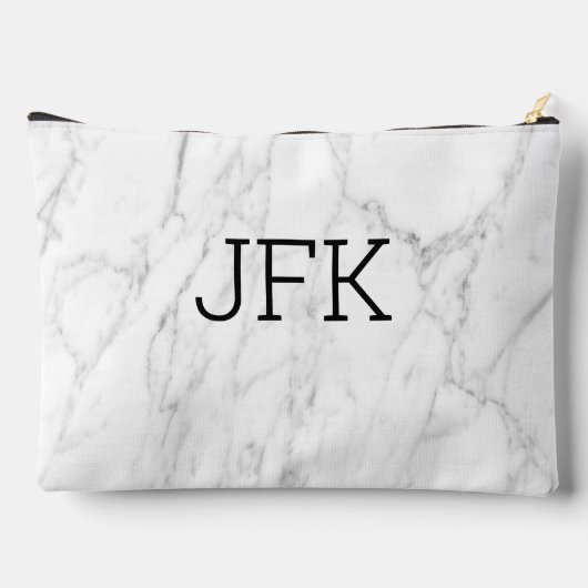 Witte marmeren steen aangepaste monogram groot etui (Achterkant)