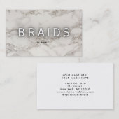 Witte marmeren vlechten visitekaartje (Voorkant / Achterkant)