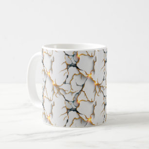 Witte marmerstructuur met gloeiende gouden aders koffiemok