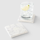 Witte marmertextuur stenen onderzetter (Zijkant)