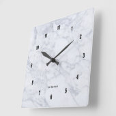 Witte marmertextuur vierkante klok (Hoek)