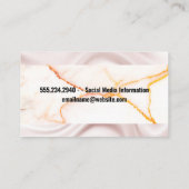 Witte marmertextuur | Zijdeweefsel Visitekaartje (Achterkant)