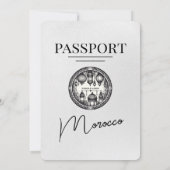 Witte Marokko Paspoort bruiloft uitnodiging (Achterkant)