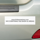 Witte masculinityconspiracy.com bumpersticker (Op auto)
