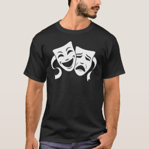 Witte maskers van komedie en tragedie Theater Mann T-shirt