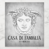 Witte Medusa Jouw tekst Wijn Etiket (Enkel label)