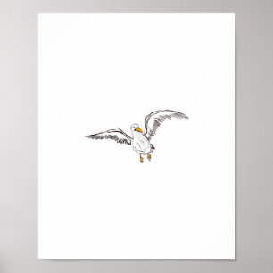 Witte meeuw vogel poster