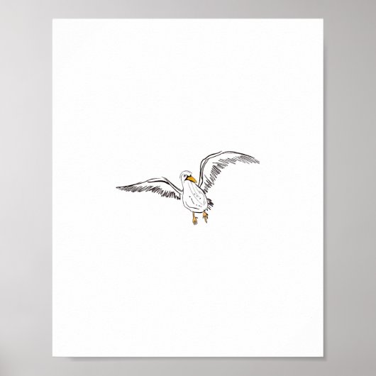 Witte meeuw vogel poster (Voorkant)