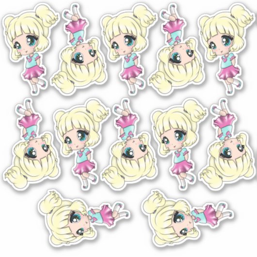 Witte meisjes Sticker (Voorkant)