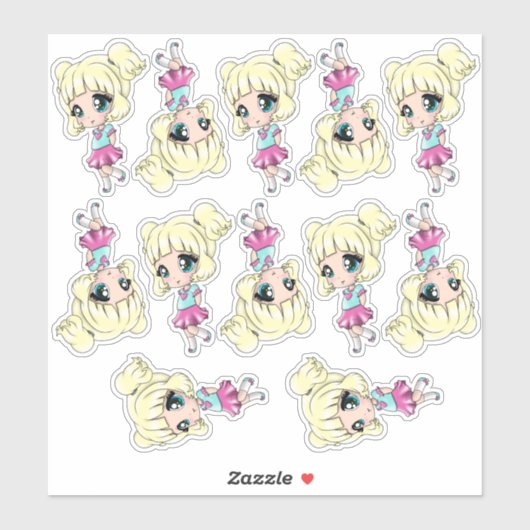 Witte meisjes Sticker (Vel)