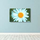 witte melkbloemen afbeelding. canvas afdruk (Insitu (Houten vloer))
