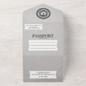 Witte Mexico Passport bruiloft All In One Uitnodiging (Buitenkant)