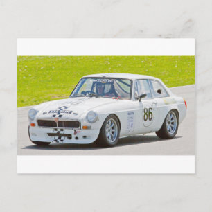 Witte MG-racewagen Briefkaart