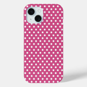 Witte Mini Polka Dots op Cranberry Roze