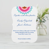 Witte minima met roze Lotus geïnspireerd huwelijk Save The Date (Staand voorkant)