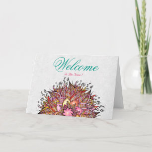 Witte Minimaal Lotus Welkom Wens Kaart