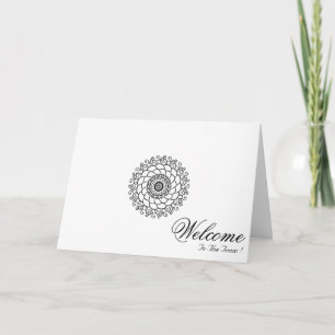 Witte Minimale Mandala Kunst Welkom Gewenst Kaart