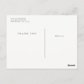 Witte Minimale Typografie Dank u Kaarten (Achterkant)