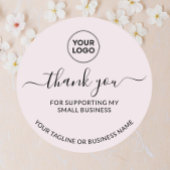 Witte Minimalist Bedankt Logo Ronde Sticker