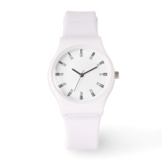 Witte minimalist met unieke numerieke wijzerplaat  horloge