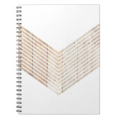 Witte minimalistische chevron met hout notitieboek (Voorkant)