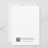 Witte minimalistische elegante bruiloft kaart (Achterkant)