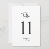 Witte minimalistische elegante trouwtafel nummers (Voorkant)