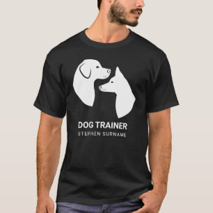 Witte Minimalistische Honden Kop Silhouetten - Hon T-shirt