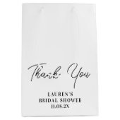 Witte Minimalistische Trouwfeest Bedankje Medium Cadeauzakje (Voorkant)