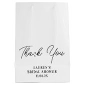 Witte Minimalistische Trouwfeest Bedankje Medium Cadeauzakje (Achterkant)