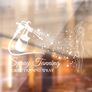 Witte Mobiele Spray Tanning Body Paint Raamsticker