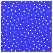 Witte moderne Abstracte Stippen op Royal Blue Stof (Close Up)