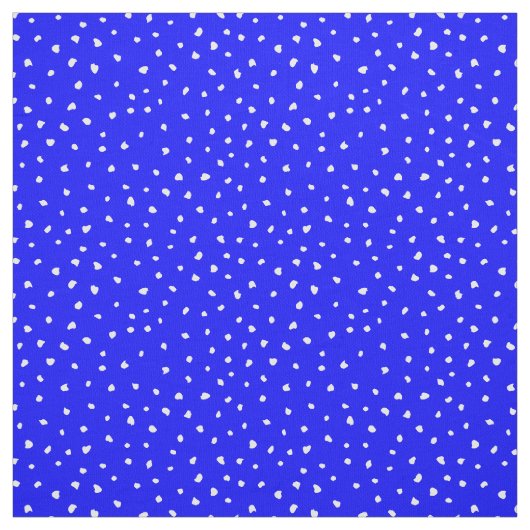 Witte moderne Abstracte Stippen op Royal Blue Stof (Swatch)