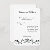 Witte moderne bruiloft uitnodiging - Elegant (Voorkant / Achterkant)
