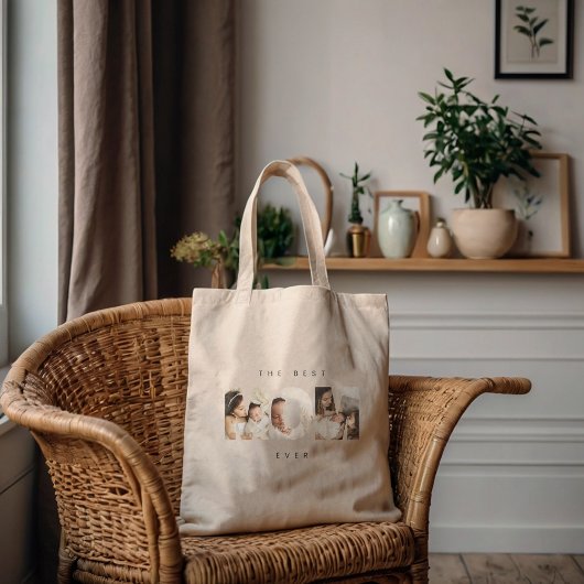 Witte Moderne Foto Minimalist Beste Mama Canvas ta Tote Bag