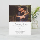 Witte Moderne Foto Save The Date (Staand voorkant)