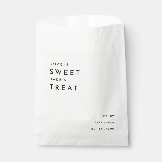 Witte moderne gewaagde bruiloft liefde is zoet bedankzakje (Voorkant)