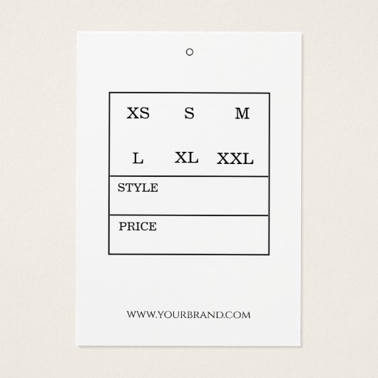Witte Moderne Hang Labels Visitekaartje (Achterkant)