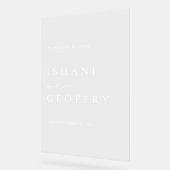 Witte Moderne Minimale Bruiloft Acryl Welkomstbord Acryl Bord (Hoek)