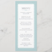 Witte Moderne Mint Bruiloft Menu (Voorkant)