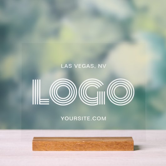 Witte Moderne Rechthoekige Logo Acryl Bord (Neutraal)