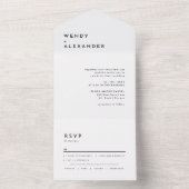 Witte Moderne Vette Bruiloft All In One Uitnodiging (Binnen)