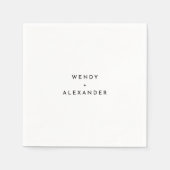 Witte Moderne Vette Bruiloft Servet (Voorkant)