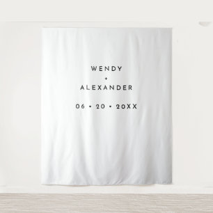 Witte Moderne Vette Huwelijksfoto Achtergrond Wandkleed