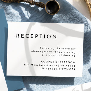 Witte Moderne Vette Huwelijksreceptie Informatiekaartje