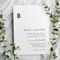 Witte Moderne Vette Monogram Bruiloft