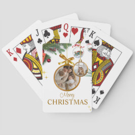 Witte Moderne Vrolijke Kerstmis Beste Klassiek Pokerkaarten